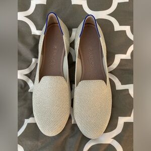 Rothy’s loafers WORN ONCE sz 8.5 diamond white twill sparkle